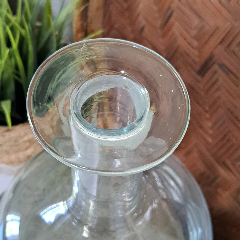 VINTAGE Blown Glass Ship Decanter & Glass Stopper